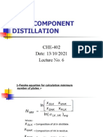 Multicomponent Distillation: CHE-402 Date: 13/10/2021 Lecture No. 6