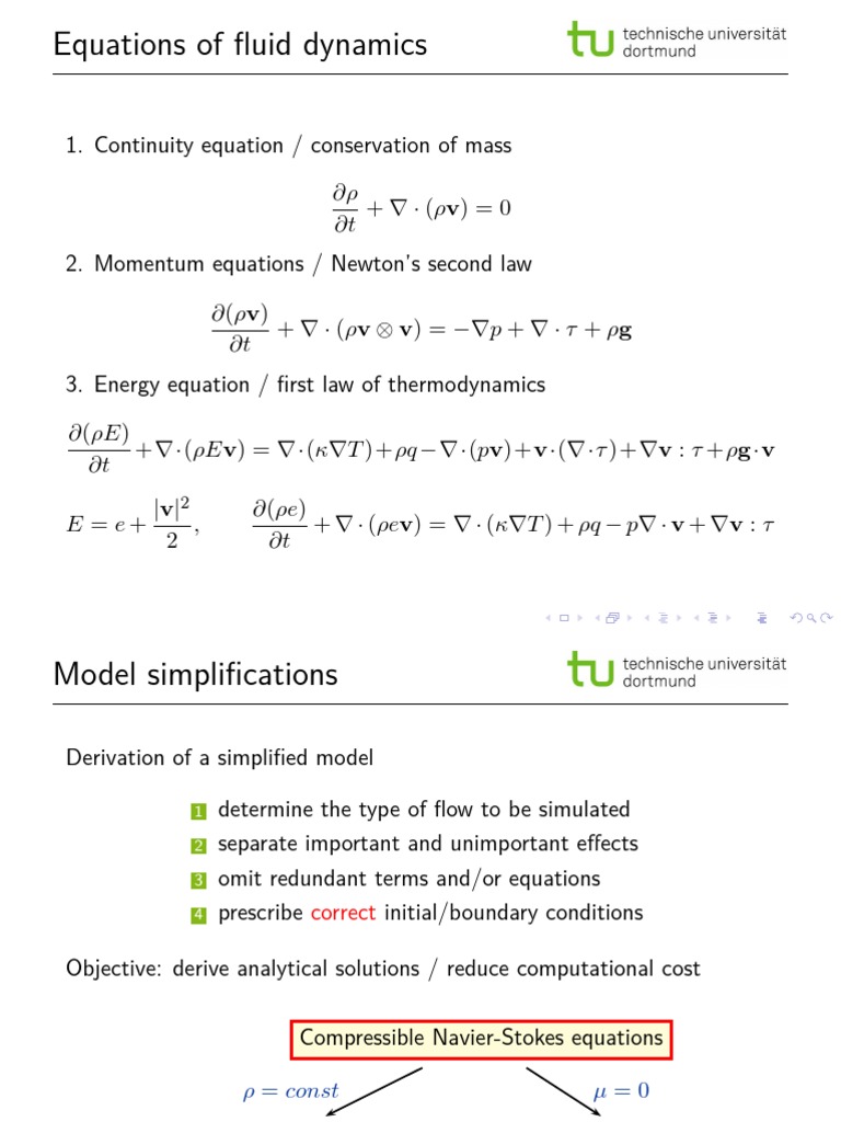 Continuity Equation / Conservation of Mass PDF Fluid Dynamics