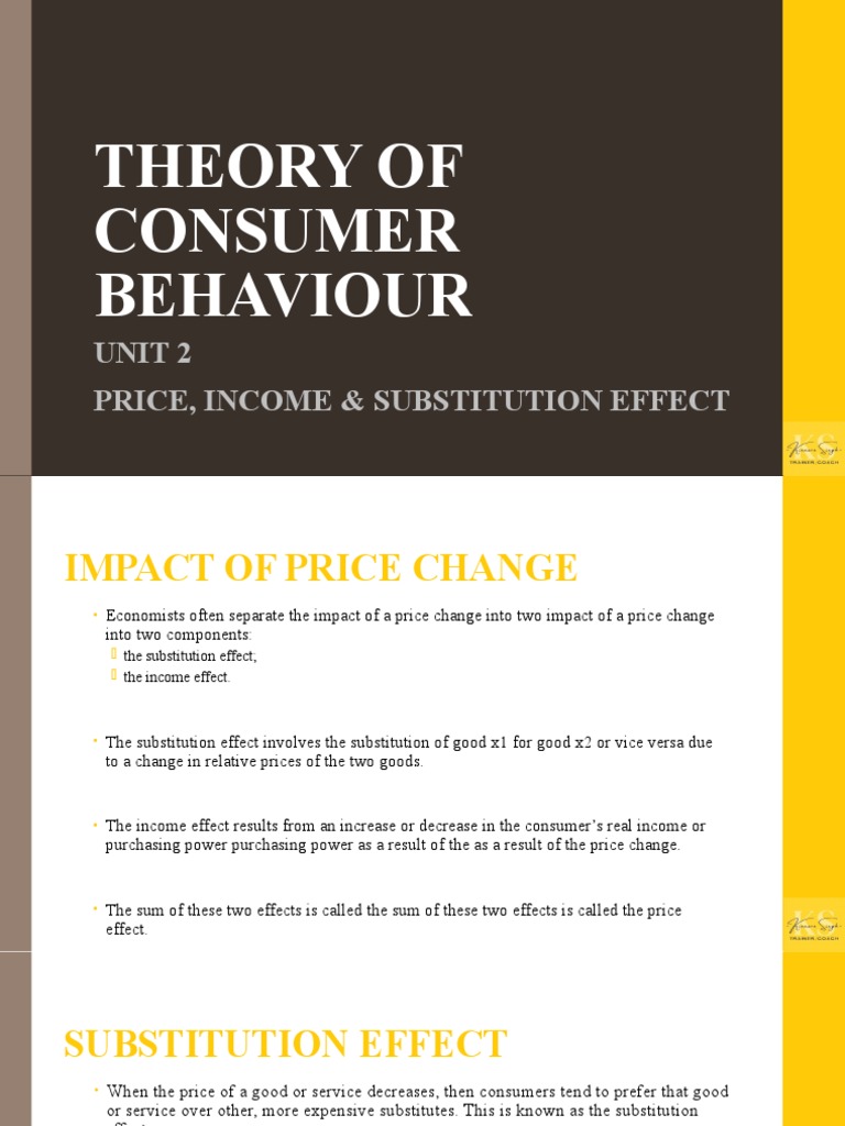 Unit 2 - Theory of Consumer Behaviour - Part 5 | PDF | Finance & Money ...