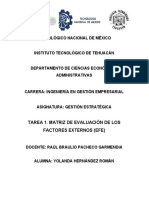 Tarea No. 1 Matriz de Evaluación de Los Factores Externos (EFE)