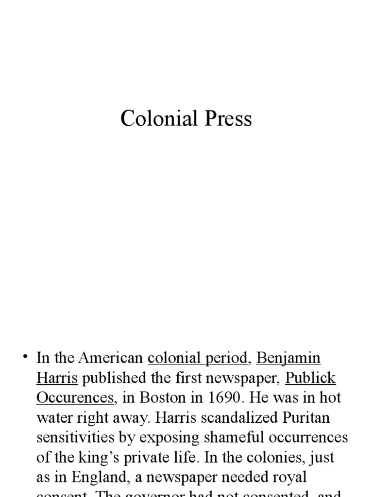 Colonial Press | PDF | Newspapers | News Media