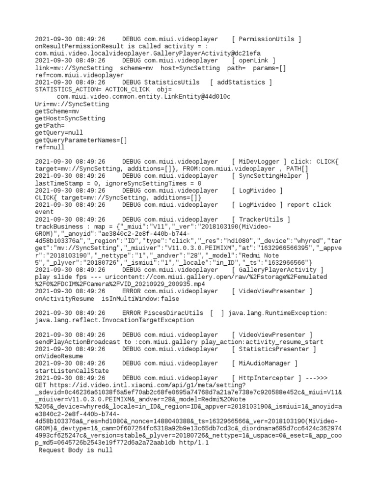 MIUI Video Player Debug Log Analysis | PDF | Web Development | Computer ...