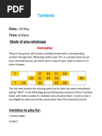 Housie Game Rules and Prizes Explained | PDF | Gaming