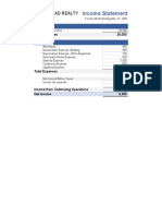 Hempstead Realty Income Statement