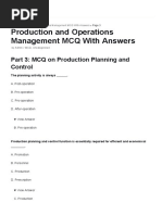 Production and Operations Management MCQ With Answers