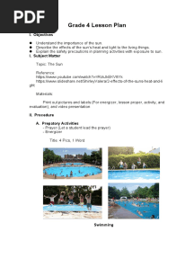 Grade 4 Lesson Plan: I. Objectives