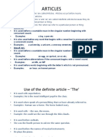 Articles - The Definite and Indefinite