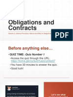 Obligations and Contracts: Session 2: General Provisions Nature and Effect of Obligations