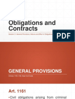 Obligations and Contracts: Session 3: General Provisions Nature and Effect of Obligations