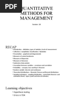 Quantitative Methods For Management: Session - 10