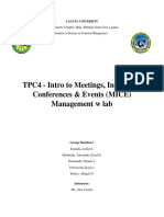 TPC4 - Intro To Meetings, Incentives, Conferences & Events (MICE) Management W Lab