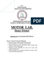 MOTOR LAB. Deney Föyleri