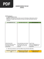 Understanding The Self (GE101) : Directions: Paste A Picture of You When You Were in Elementary, in High School, and Now