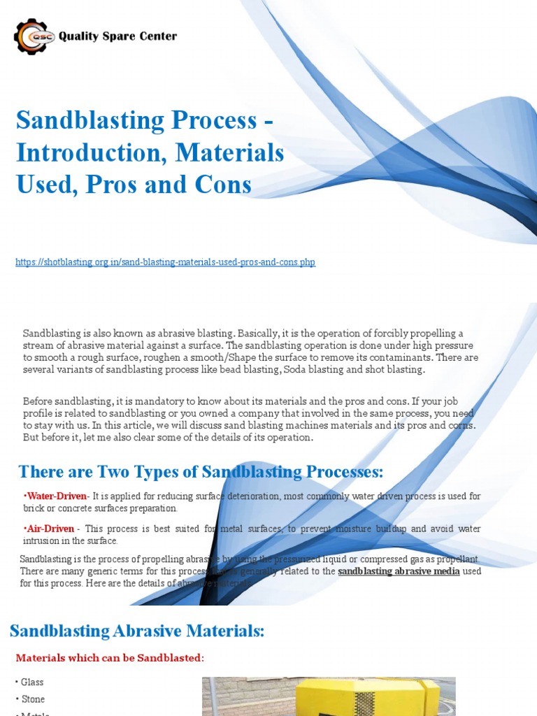 Sandblasting Process Introduction, Materials Used, Pros and Cons