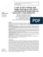 The Role of Job Crafting and Knowledge Sharing On The Effect of Transformational Leadership On Innovative Work Behavior