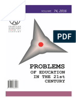 Problems of Education in The 21st Century, Vol. 74, 2016