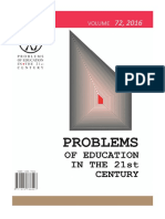 Problems of Education in The 21st Century, Vol. 72, 2016