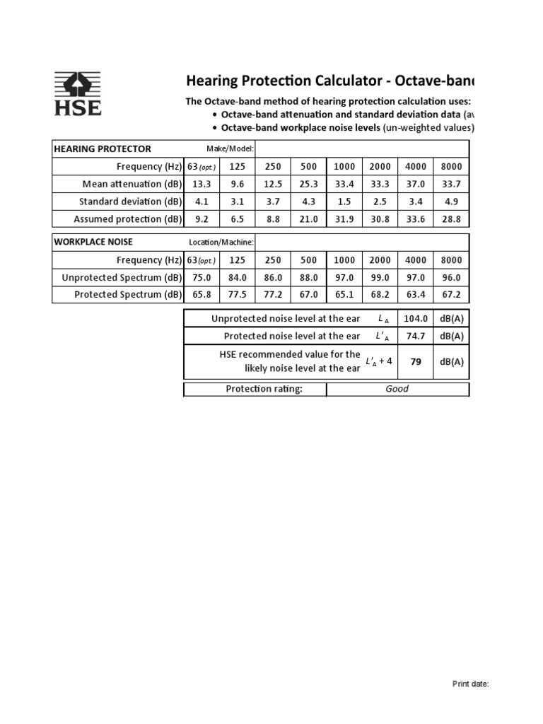 The OctaveBand Method of Hearing Protection Calculation Uses PDF