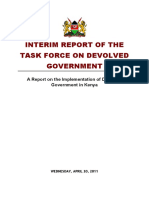 Interim Report of The Task Force On Devolved Government