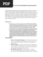 Swot Analysis of Non-Government Organisation.: Strength