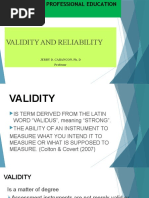 Validity & Reliability (Chapter 4 - Learning Assessment)