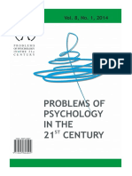 Problems of Psychology in The 21st Century, Vol. 8, No. 1, 2014