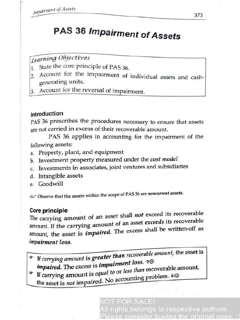 PAS 36 Impairment of Assets | PDF