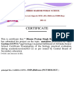 Certificate: Garima GUPTA" (PGT Biology) in Partial Fulfilment of All India Senior