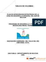 Plan de Intervencion Estrategica en El Sur de Bolivar, Colombia