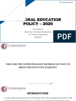 National Education POLICY - 2020: RV College of Engineering