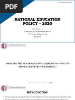 National Education POLICY - 2020: RV College of Engineering