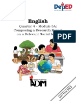 English: Quarter 4 - Module 5A: Composing A Research Report On A Relevant Social Issue