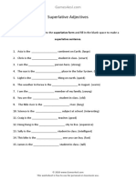 Superlative Adjective Exercise Worksheet Fill in The Blank