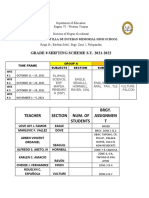 Grade 8 Shifting Scheme S.Y. 2021-2022: Teacher Section Num. of Students Brgy. Assignmen T