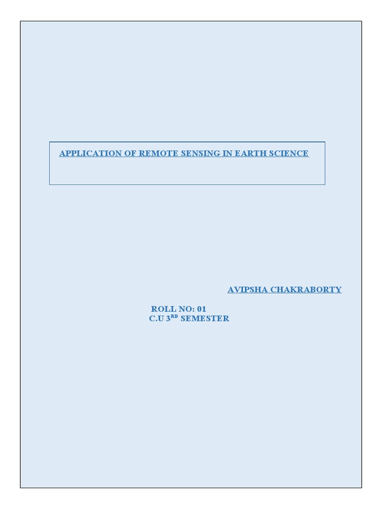 Remote Sensing Applications in Geology | PDF | Remote Sensing | Geology