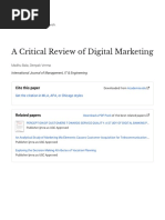 A Critical Review of Digital Marketing: Cite This Paper