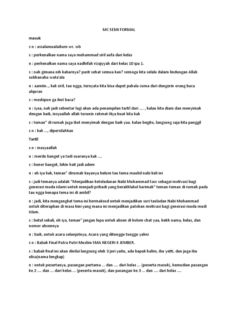 MC Acara Maulid Nabi 2021 | PDF