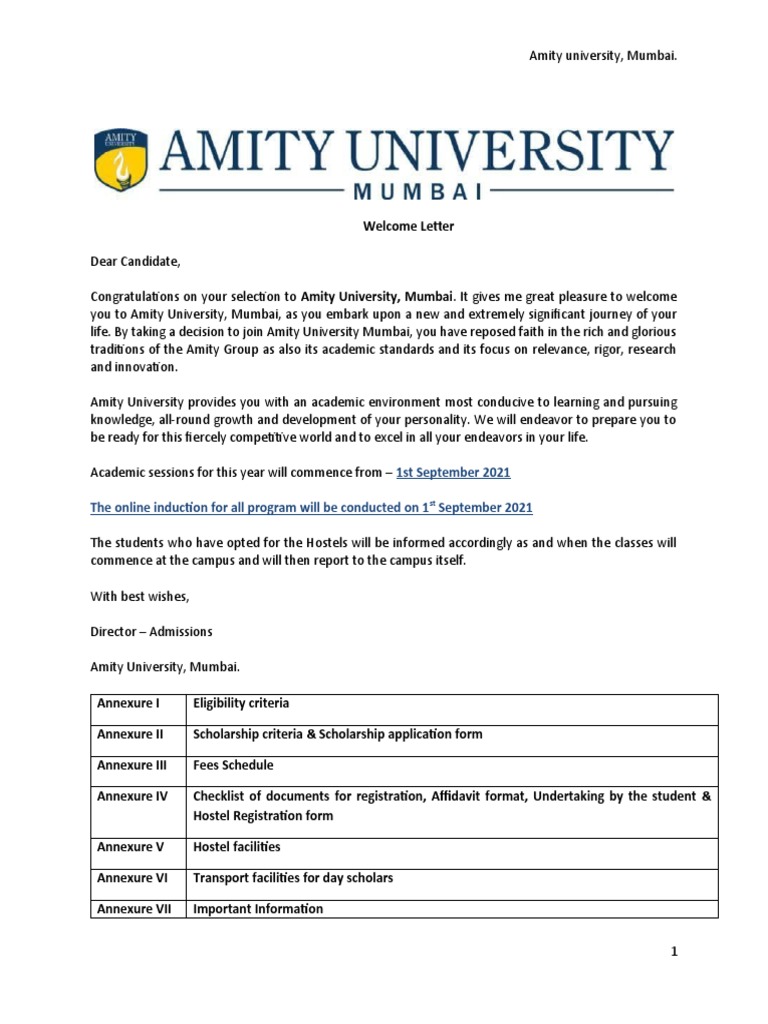 Amity University Mumbai Admission Guide | PDF | Cafeteria | Affidavit