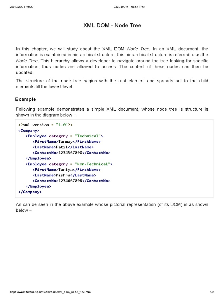 XML DOM - Node Tree | PDF