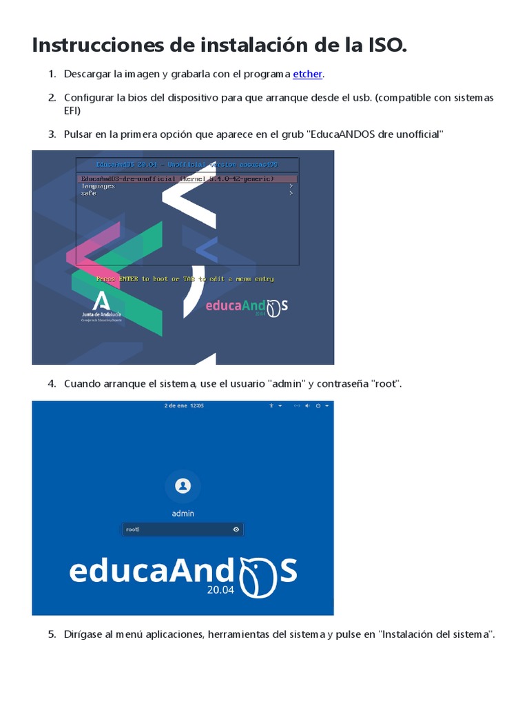 Instrucciones de Instalación de La ISO | PDF