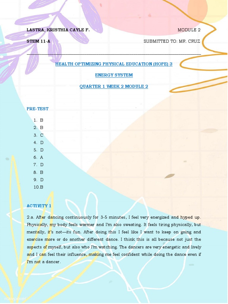Benefits of Dance in HOPE 3 | PDF | Physical Fitness | Dances