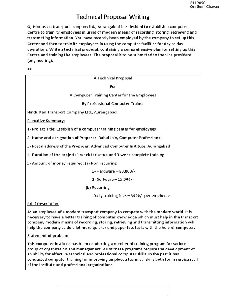 Technical Proposal for Computer Training Center | PDF | Databases | Backup