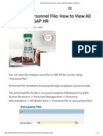 SAP Fast Entry PA71