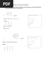 MATLAB ACTIVITY 4 - Determinant Using MATLAB