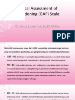Global Assessment of Functioning (GAF) Scale: Dr. Yancy Lumentut, SP - KJ, M.Kes