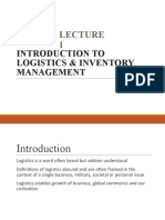 Introduction To Logistics & Inventory Management