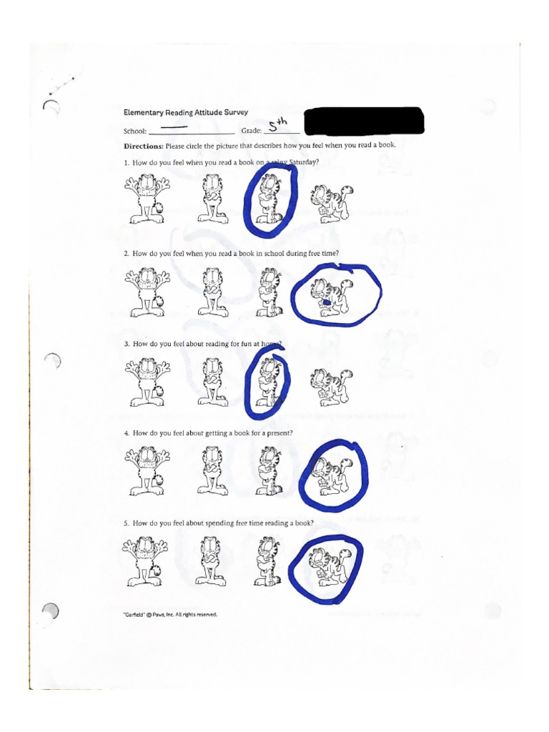 Elementary Reading Attitude Survey