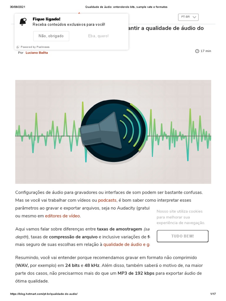 Bitrate, Sample Rate e Formatos de Arquivo PDF MP3 Codec