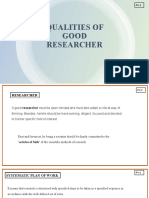 Qualities of a Good Researcher
