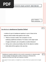 Simultaneous Equation (Economics) (DONE)